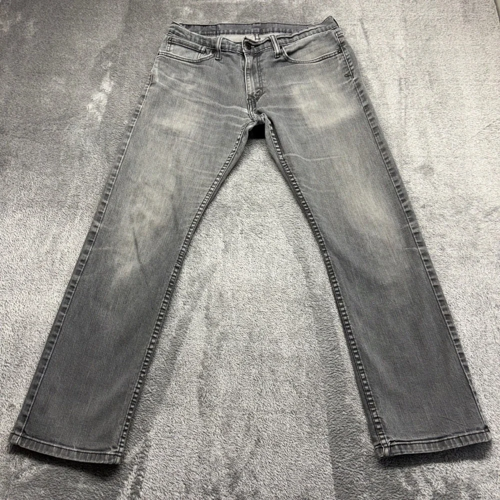 Levi's 514 Straight Fit Jeans Men 33x32 Grey Good Faded Zip Fly Stretch